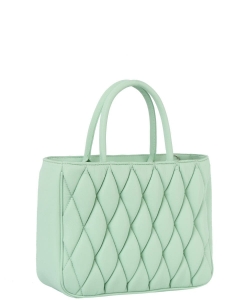 Quilted Top Handle Tote Bag JYE-0481 MINT